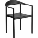 Flash Furniture HERCULES Series 1000 lb. Capacity Black Plastic Cafe Stack Chair [RUT-418-BK-GG] width=