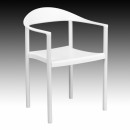 Flash Furniture HERCULES Series 1000 lb. Capacity White Plastic Cafe Stack Chair [RUT-418-WH-GG] width=