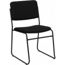 Flash Furniture HERCULES Series 1500 lb. Capacity High Density Black Fabric Stacking Chair with Sled Base [XU-8700-BLK-B-30-GG] width=