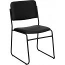 Flash Furniture HERCULES Series 1500 lb. Capacity High Density Black Vinyl Stacking Chair with Sled Base [XU-8700-BLK-B-VYL-30-GG] width=