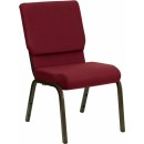 Flash Furniture HERCULES Series 18.5'' Wide Burgundy Stacking Church Chair with 4.25'' Thick Seat - Gold Vein Frame [XU-CH-60096-BY-GG] width=