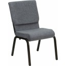 Flash Furniture HERCULES Series 18.5'' Wide Gray Stacking Church Chair with 4.25'' Thick Seat - Gold Vein Frame [XU-CH-60096-BEIJING-GY-GG] width=