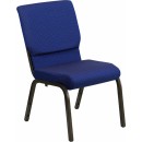 Flash Furniture HERCULES Series 18.5'' Wide Navy Blue Dot Patterned Stacking Church Chair with 4.25'' Thick Seat - Gold Vein Frame [XU-CH-60096-NVY-DOT-GG] width=