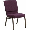 Flash Furniture HERCULES Series 18.5'' Wide Plum Stacking Church Chair with 4.25'' Thick Seat - Gold Vein Frame [FD-CH02185-GV-005-GG] width=