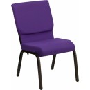 Flash Furniture HERCULES Series 18.5'' Wide Purple Stacking Church Chair with 4.25'' Thick Seat - Gold Vein Frame [XU-CH-60096-PU-GG] width=