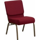Flash Furniture HERCULES Series 21'' Extra Wide Burgundy Stacking Church Chair with 4'' Thick Seat - Gold Vein Frame [FD-CH0221-4-GV-3169-GG] width=