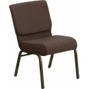 Flash Furniture HERCULES Series 21'' Extra Wide Brown Stacking Church Chair with 4'' Thick Seat - Gold Vein Frame [FD-CH0221-4-GV-S0819-GG] width=