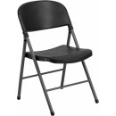 Flash Furniture HERCULES Series 330 lb. Capacity Black Plastic Folding Chair with Charcoal Frame [DAD-YCD-50-GG] width=
