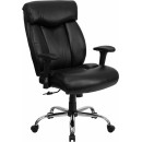Flash Furniture HERCULES Series 350 lb. Capacity Big & Tall Black Leather Office Chair with Arms [GO-1235-BK-LEA-A-GG] width=