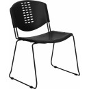 Flash Furniture HERCULES Series 400 lb. Capacity Black Plastic Stack Chair with Black Powder Coated Frame Finish [RUT-NF02-BK-GG] width=