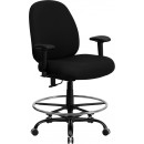 Flash Furniture HERCULES Series 400 lb. Capacity Big and Tall Black Fabric Office Chair with Arms and Extra WIDE Seat [WL-715MG-BK-A-GG] width=