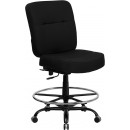 Flash Furniture HERCULES Series 400 lb. Capacity Big & Tall Black Fabric Drafting Stool with Extra WIDE Seat [WL-735SYG-BK-D-GG] width=
