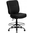 Flash Furniture HERCULES Series 400 lb. Capacity Big & Tall Black Leather Drafting Stool with Extra WIDE Seat [WL-735SYG-BK-LEA-D-GG] width=