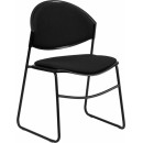 Flash Furniture HERCULES Series 550 lb. Capacity Black Padded Stack Chair with Black Powder Coated Frame Finish [RUT-CA02-01-BK-PAD-GG] width=