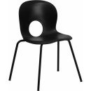 Flash Furniture HERCULES Series 770 lb. Capacity Designer Black Plastic Stack Chair with Black Powder Coated Frame Finish [RUT-NC258-BK-GG] width=