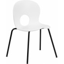 Flash Furniture HERCULES Series 770 lb. Capacity Designer White Plastic Stack Chair with Black Powder Coated Frame Finish [RUT-NC258-WHITE-GG] width=