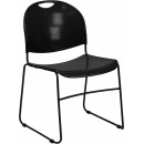 Flash Furniture HERCULES Series 880 lb. Capacity Black High Density, Ultra Compact Stack Chair with Black Frame [RUT-188-BK-GG] width=