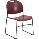 Flash Furniture HERCULES Series 880 lb. Capacity Burgundy High Density, Ultra Compact Stack Chair with Black Frame [RUT-188-BY-GG] width=