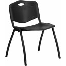 Flash Furniture HERCULES Series 880 lb. Capacity Black Polypropylene Stack Chair [RUT-D01-BK-GG] width=
