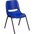 Flash Furniture HERCULES Series 880 lb. Capacity Blue Ergonomic Shell Stack Chair [RUT-EO1-BL-GG] width=