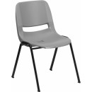 Flash Furniture HERCULES Series 880 lb. Capacity Gray Ergonomic Shell Stack Chair [RUT-EO1-GY-GG] width=
