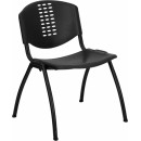 Flash Furniture HERCULES Series 880 lb. Capacity Black Polypropylene Stack Chair with Black Frame Finish [RUT-NF01A-BK-GG] width=