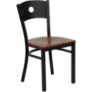 Flash Furniture HERCULES Series Black Circle Back Metal Restaurant Chair with Cherry Wood Seat [XU-DG-60119-CIR-CHYW-GG] width=