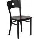 Flash Furniture HERCULES Series Black Circle Back Metal Restaurant Chair with Mahogany Wood Seat [XU-DG-60119-CIR-MAHW-GG] width=