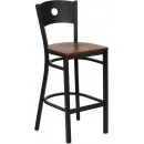 Flash Furniture HERCULES Series Black Circle Back Metal Restaurant Bar Stool with Cherry Wood Seat [XU-DG-60120-CIR-BAR-CHYW-GG] width=