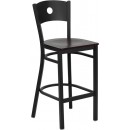 Flash Furniture HERCULES Series Black Circle Back Metal Restaurant Bar Stool with Mahogany Wood Seat [XU-DG-60120-CIR-BAR-MAHW-GG] width=
