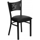 Flash Furniture HERCULES Series Black Coffee Back Metal Restaurant Chair with Black Vinyl Seat [XU-DG-60099-COF-BLKV-GG] width=