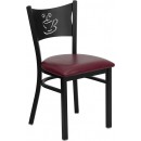 Flash Furniture HERCULES Series Black Coffee Back Metal Restaurant Chair with Burgundy Vinyl Seat [XU-DG-60099-COF-BURV-GG] width=