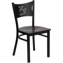 Flash Furniture HERCULES Series Black Coffee Back Metal Restaurant Chair with Mahogany Wood Seat [XU-DG-60099-COF-MAHW-GG] width=