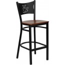 Flash Furniture HERCULES Series Black Coffee Back Metal Restaurant Bar Stool with Cherry Wood Seat [XU-DG-60114-COF-BAR-CHYW-GG] width=