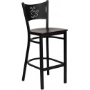 Flash Furniture HERCULES Series Black Coffee Back Metal Restaurant Bar Stool with Mahogany Wood Seat [XU-DG-60114-COF-BAR-MAHW-GG] width=