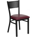 Flash Furniture HERCULES Series Black Grid Back Metal Restaurant Chair with Burgundy Vinyl Seat [XU-DG-60115-GRD-BURV-GG] width=