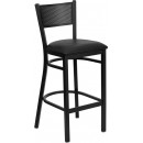 Flash Furniture HERCULES Series Black Grid Back Metal Restaurant Bar Stool with Black Vinyl Seat [XU-DG-60116-GRD-BAR-BLKV-GG] width=
