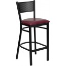Flash Furniture HERCULES Series Black Grid Back Metal Restaurant Bar Stool with Burgundy Vinyl Seat [XU-DG-60116-GRD-BAR-BURV-GG] width=