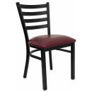 Flash Furniture HERCULES Series Black Ladder Back Metal Restaurant Chair with Burgundy Vinyl Seat [XU-DG694BLAD-BURV-GG] width=