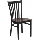 Flash Furniture HERCULES Series Black School House Back Metal Restaurant Chair with Mahogany Wood Seat [XU-DG6Q4BSCH-MAHW-GG] width=