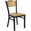 Flash Furniture HERCULES Series Black Slat Back Metal Restaurant Chair with Natural Wood Back & Seat [XU-DG-6G7B-SLAT-NATW-GG] width=