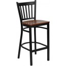 Flash Furniture HERCULES Series Black Vertical Back Metal Restaurant Bar Stool with Cherry Wood Seat [XU-DG-6R6B-VRT-BAR-CHYW-GG] width=