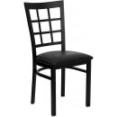 Flash Furniture HERCULES Series Black Window Back Metal Restaurant Chair with Black Vinyl Seat [XU-DG6Q3BWIN-BLKV-GG] width=