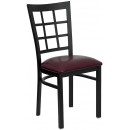 Flash Furniture HERCULES Series Black Window Back Metal Restaurant Chair with Burgundy Vinyl Seat [XU-DG6Q3BWIN-BURV-GG] width=