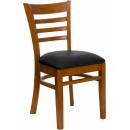 Flash Furniture HERCULES Series Cherry Finished Ladder Back Wooden Restaurant Chair with Black Vinyl Seat [XU-DGW0005LAD-CHY-BLKV-GG] width=