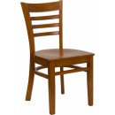 Flash Furniture HERCULES Series Cherry Finished Ladder Back Wooden Restaurant Chair [XU-DGW0005LAD-CHY-GG] width=