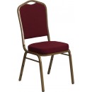 Flash Furniture HERCULES Series Crown Back Stacking Banquet Chair with Burgundy Fabric and 2.5'' Thick Seat - Gold Frame [FD-C01-ALLGOLD-3169-GG] width=