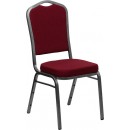 Flash Furniture HERCULES Series Crown Back Stacking Banquet Chair with Burgundy Fabric and 2.5'' Thick Seat - Silver Vein Frame [FD-C01-SILVERVEIN-3169-GG] width=