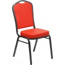Flash Furniture HERCULES Series Crown Back Stacking Banquet Chair with Red Vinyl and 2.5'' Thick Seat - Silver Vein Frame [FD-C01-SILVERVEIN-CRIM-VY-GG] width=