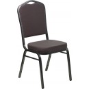 Flash Furniture HERCULES Series Crown Back Stacking Banquet Chair with Gray Fabric and 2.5'' Thick Seat - Silver Vein Frame [FD-C01-SILVERVEIN-GY-GG] width=